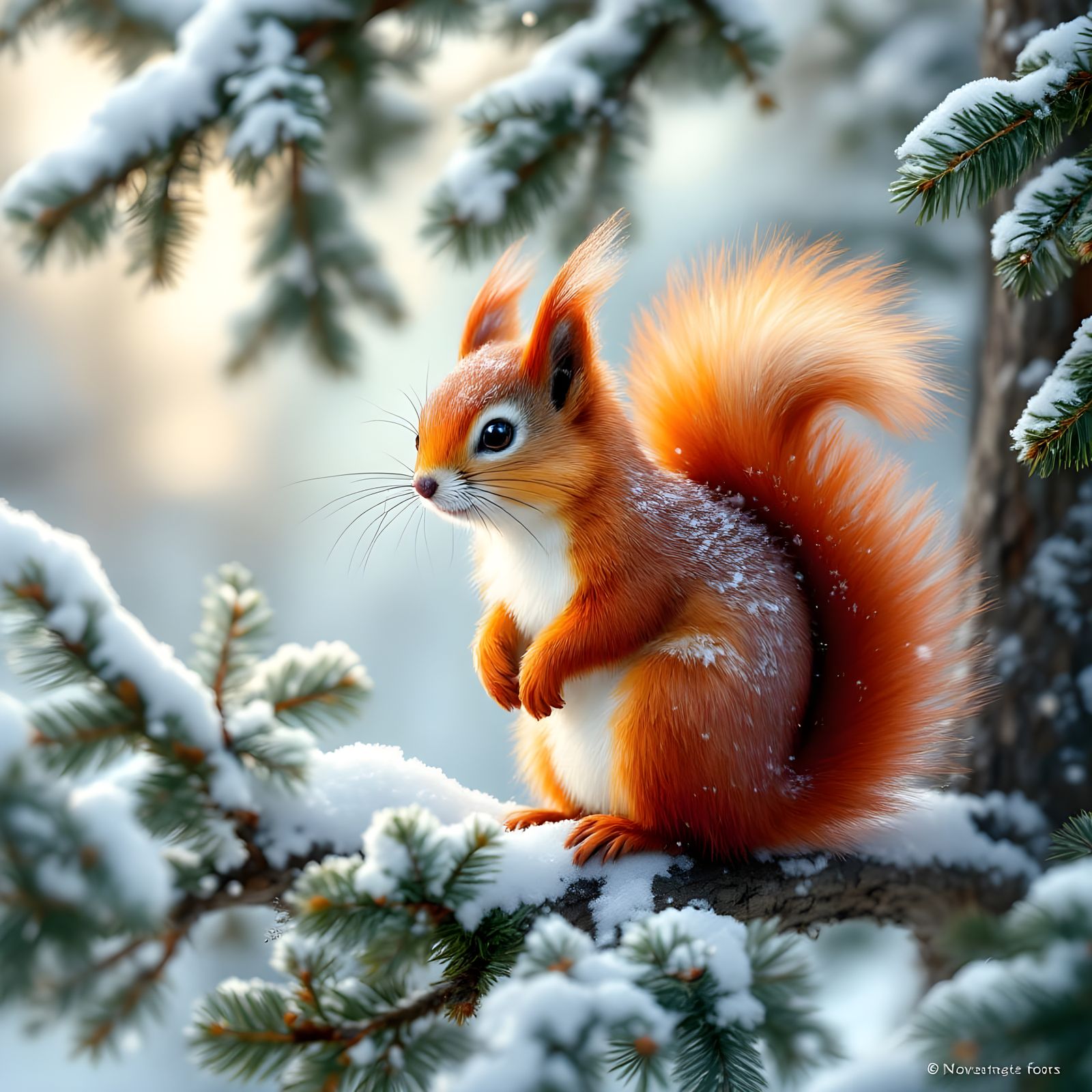 Surreal Wildlife Scene in Photorealistic Style