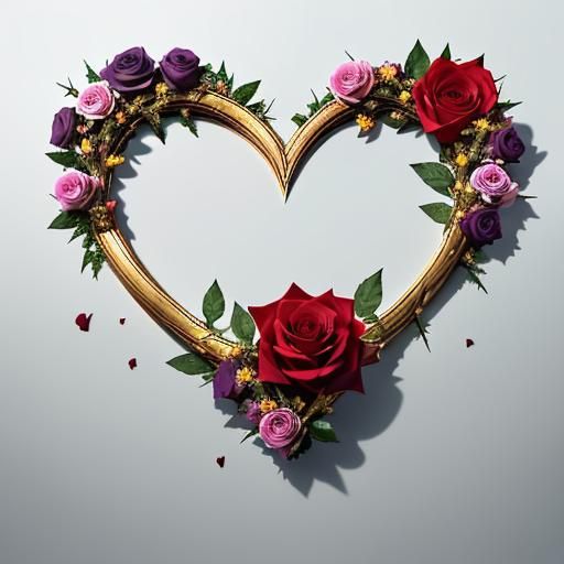 Positive Side:

Light: The heart is bathed in warm, golden light, symbolizing passion, joy, and comfort.
Flowers: Delica...