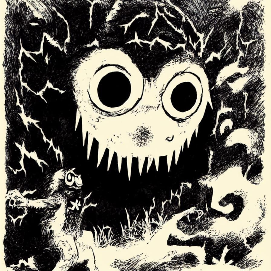 Unsettling Creature Lurking in Darkness