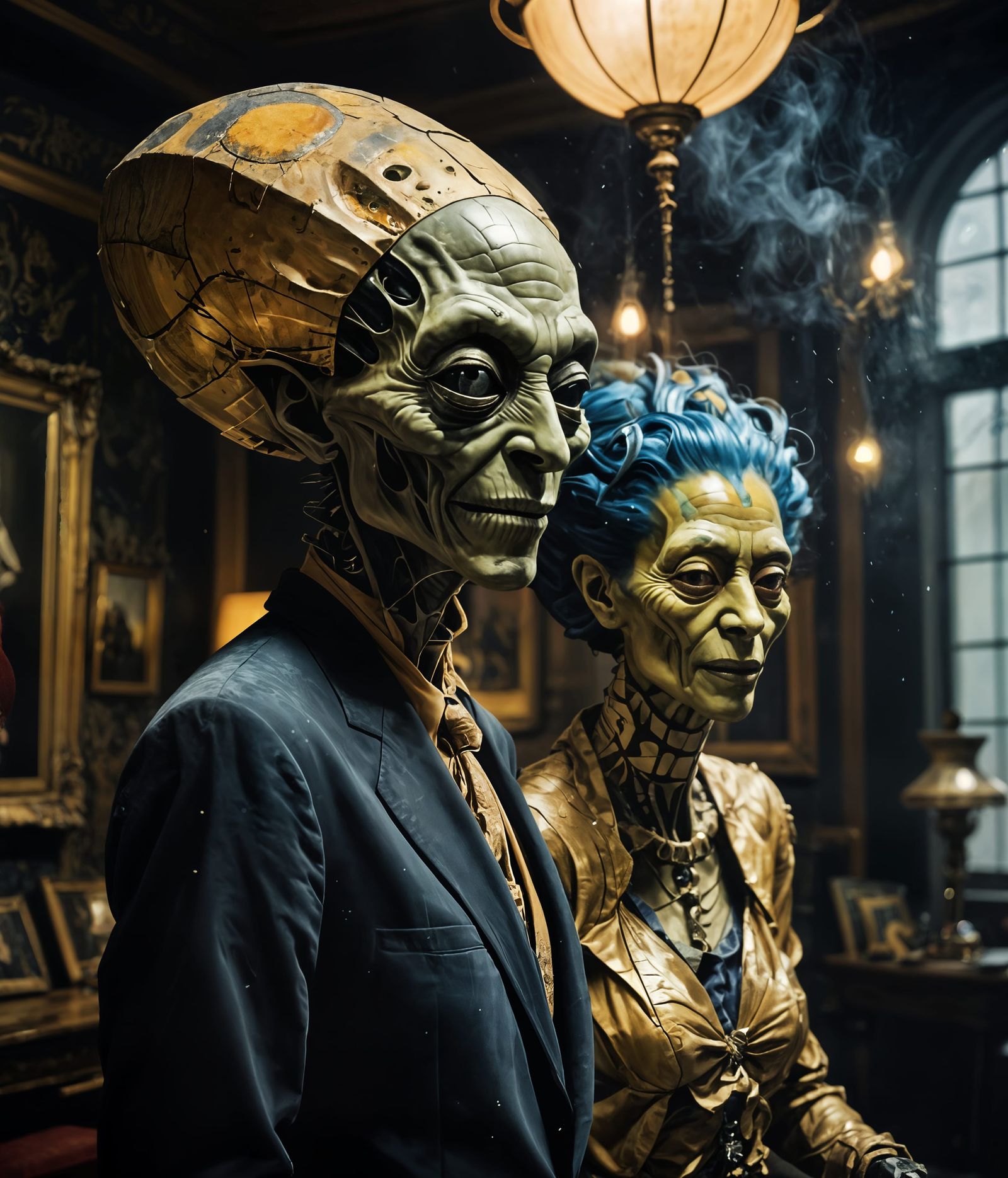 Extravagant Alien Characters in Cosmic Dreamscape: Photoreal...