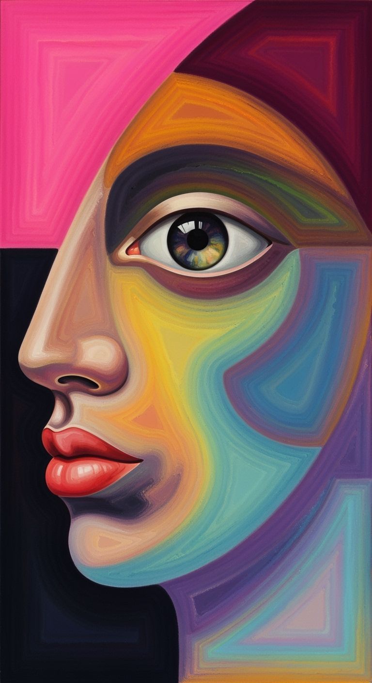 Abstract Portrait in High Definition with Bright Colors