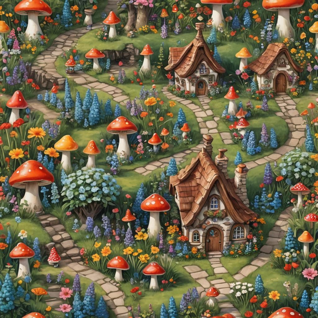 Whimsical Chess Cottage in Vibrant Watercolor Style
