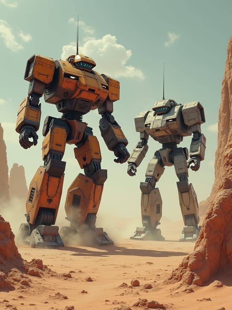 Two 80s-esque Giant Robots / Mecha