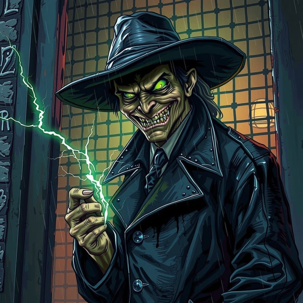 Dark Preacher in Stormy Night