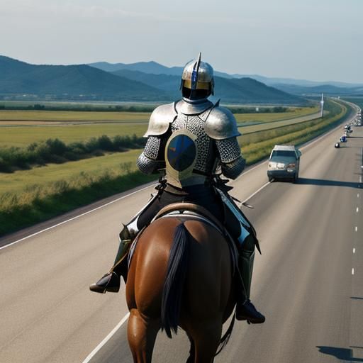 Chivalrous Knights Ride Down Freeway