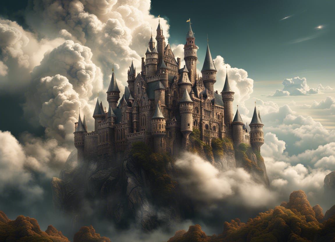 Epic Cloud Castle in a Dramatic Digital Matte Painting