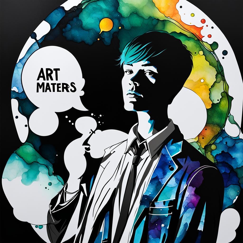 Artist's Vibrant Ode to Creativity in a Colorful Speech Bubb...