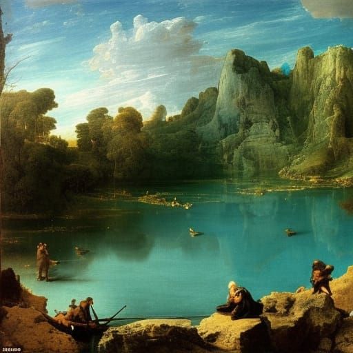 Breathtaking Blue Lake in Golden Proportion