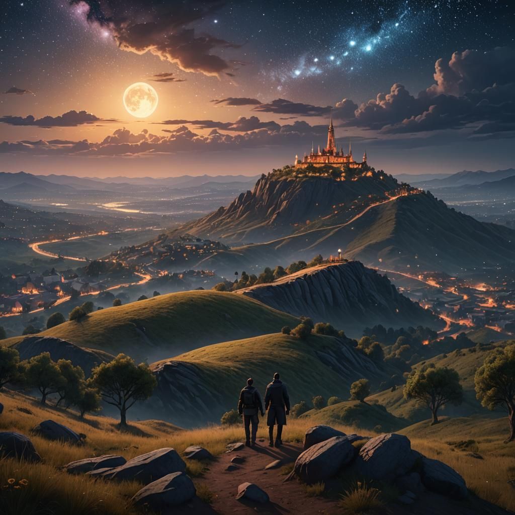 Hollywood of JOEYWOOD Shines in Evening Sky with Stars