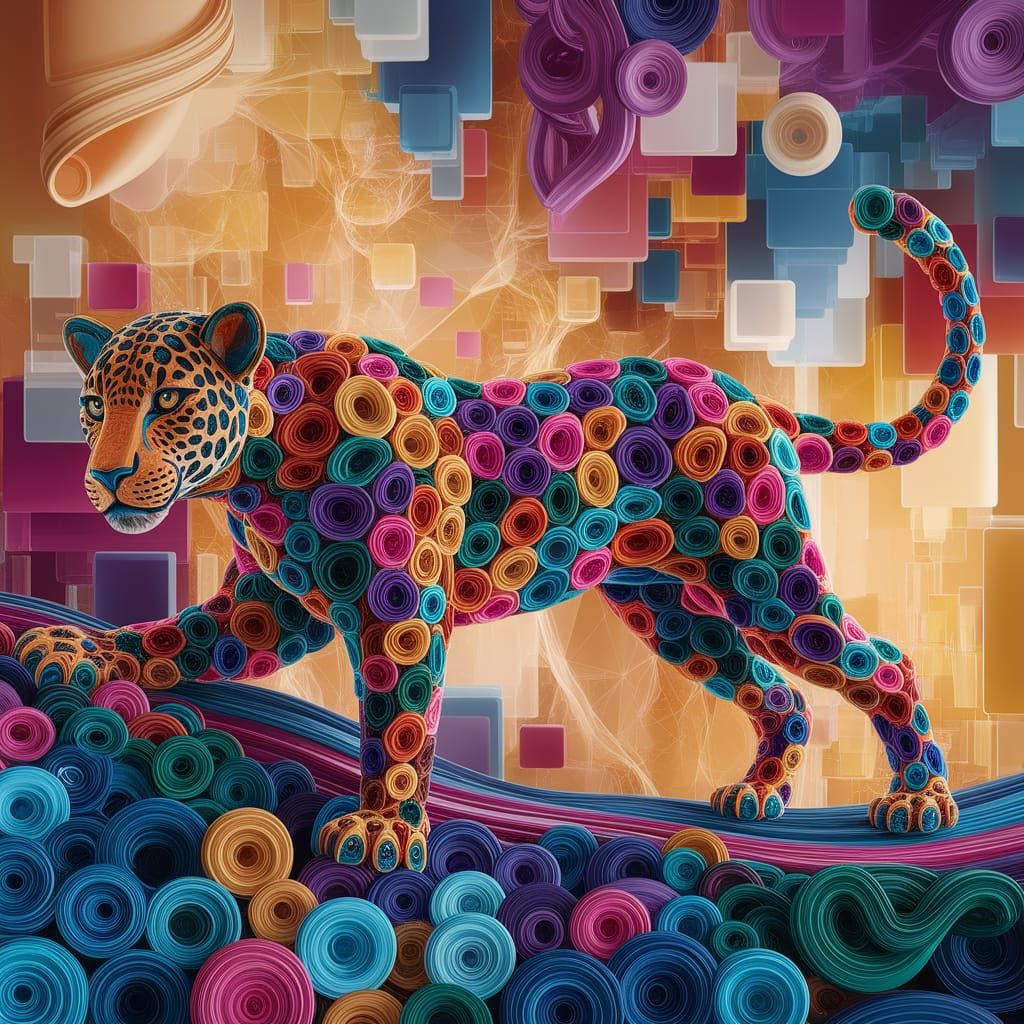 Fauvist Leopard in Dreamlike Harlem Renaissance Hues