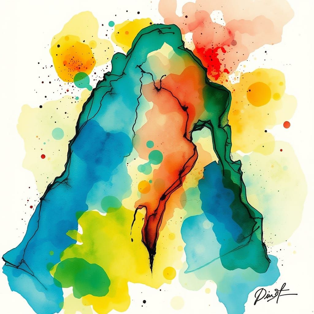 Da Lat Vietnam Alcohol Ink Illustration