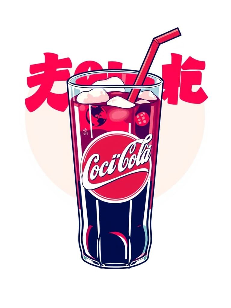 Vintage Drink Illustration in Sell-Shading Style