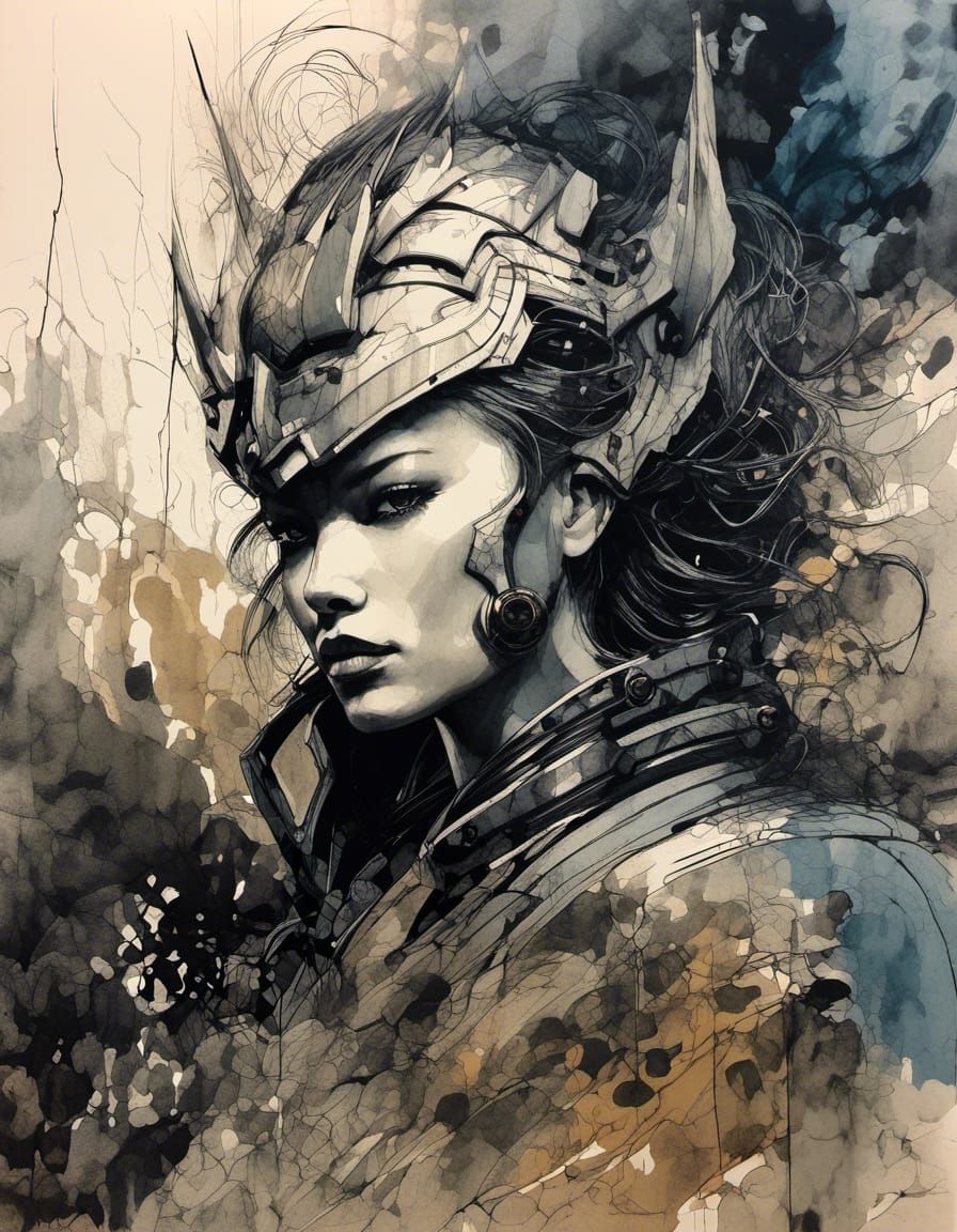 Epic warrior portrait