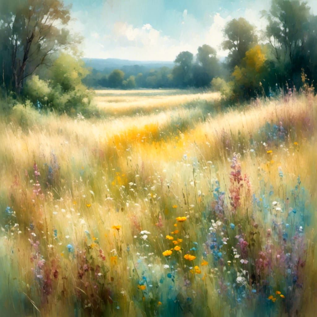 Wildflower Meadow in Catskills Summer Landscape