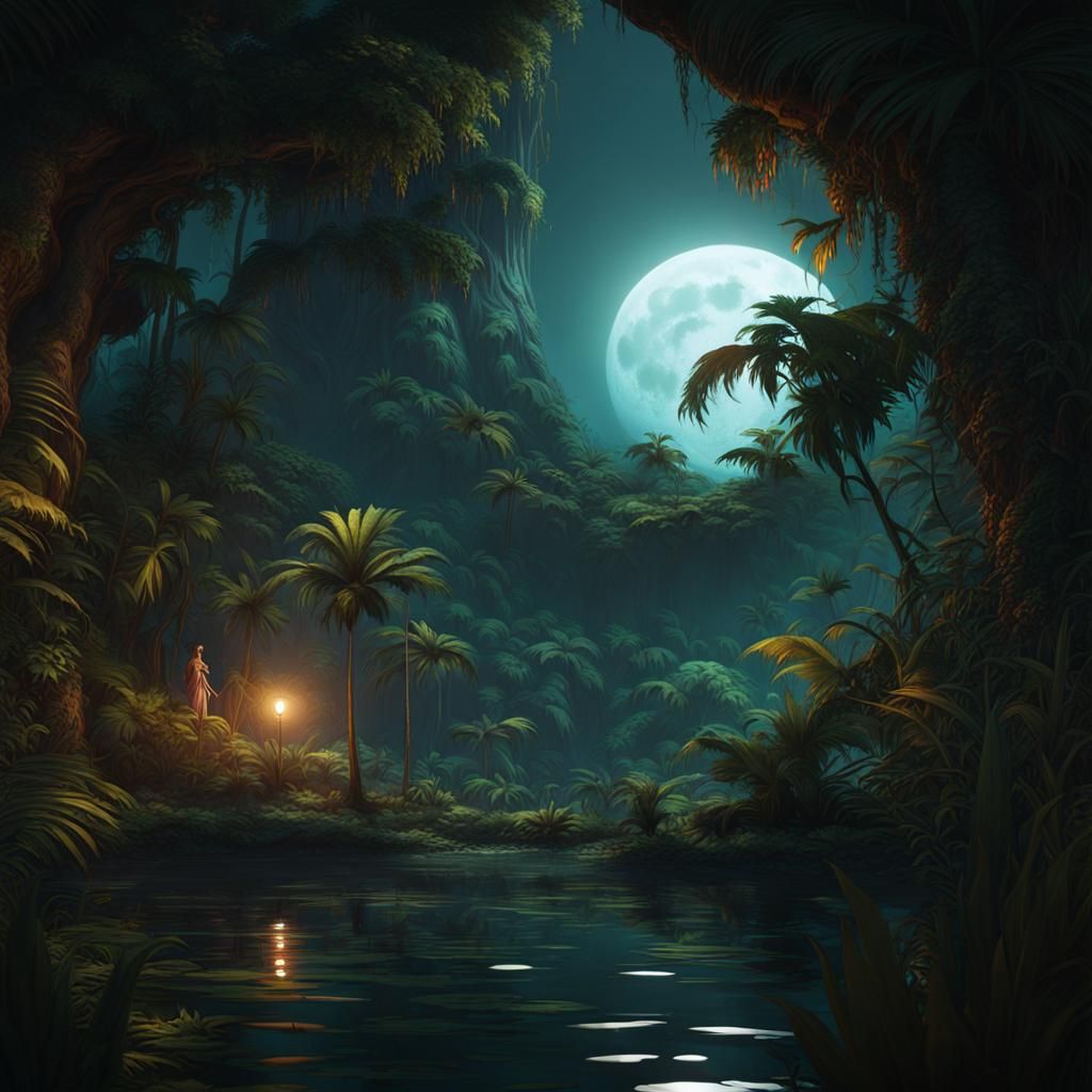 Bathala's Moonlit Jungle Realm in Ethereal Splendor