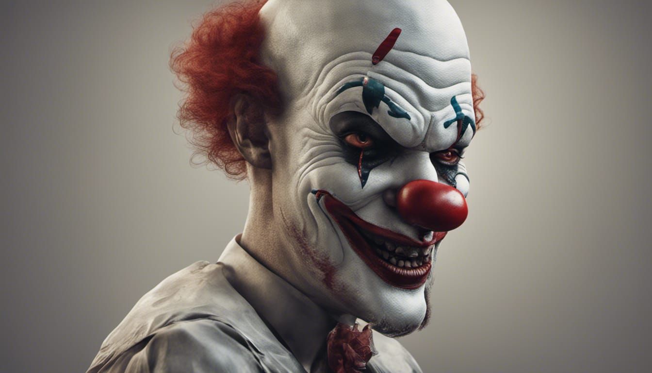Hyperrealistic Concept Art of a Creepy Clown