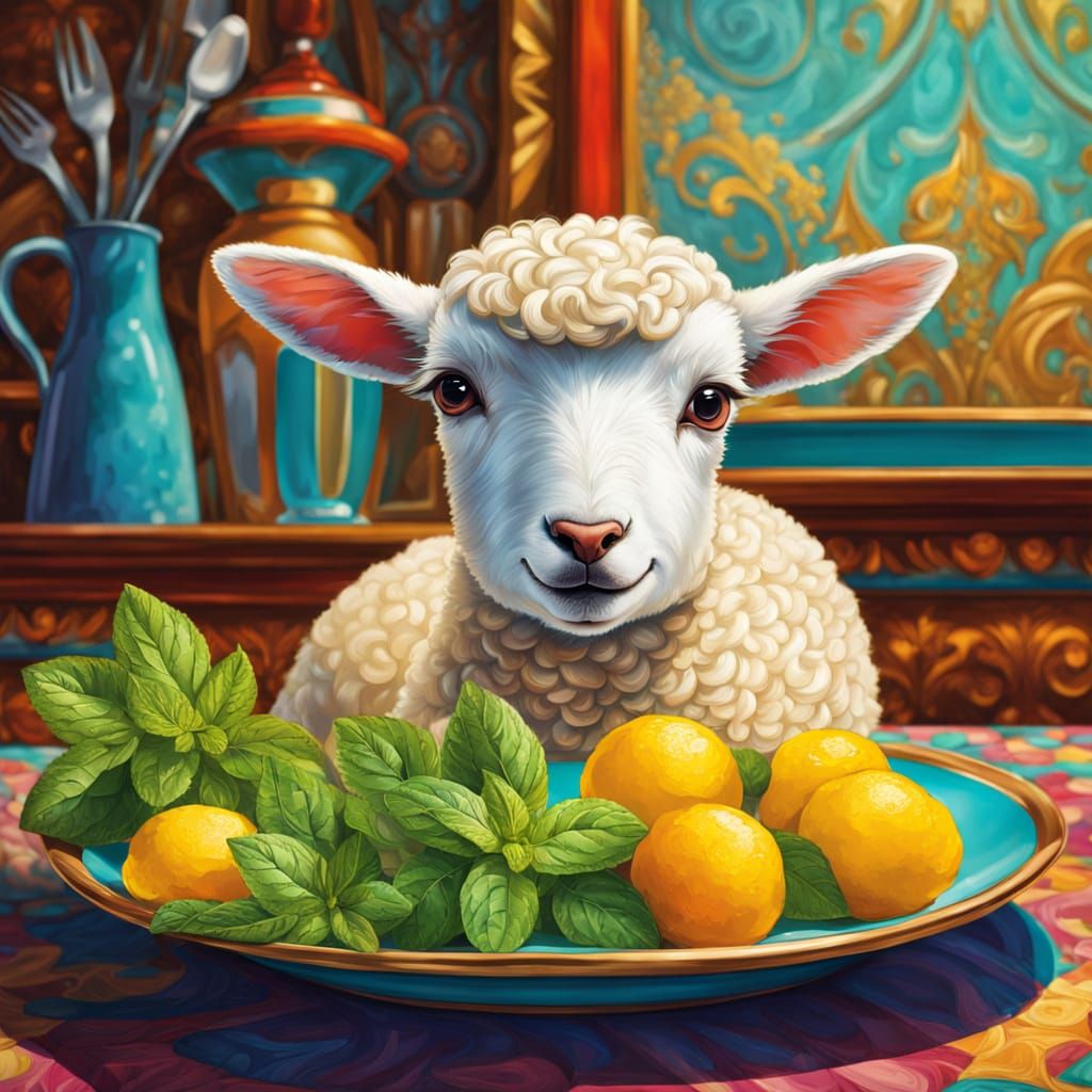 Terrified Lamb Confronts Mint Jelly: Splash Art