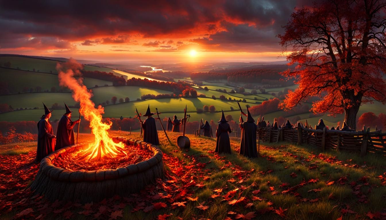 Epic Samhain Ritual in Welsh Countryside