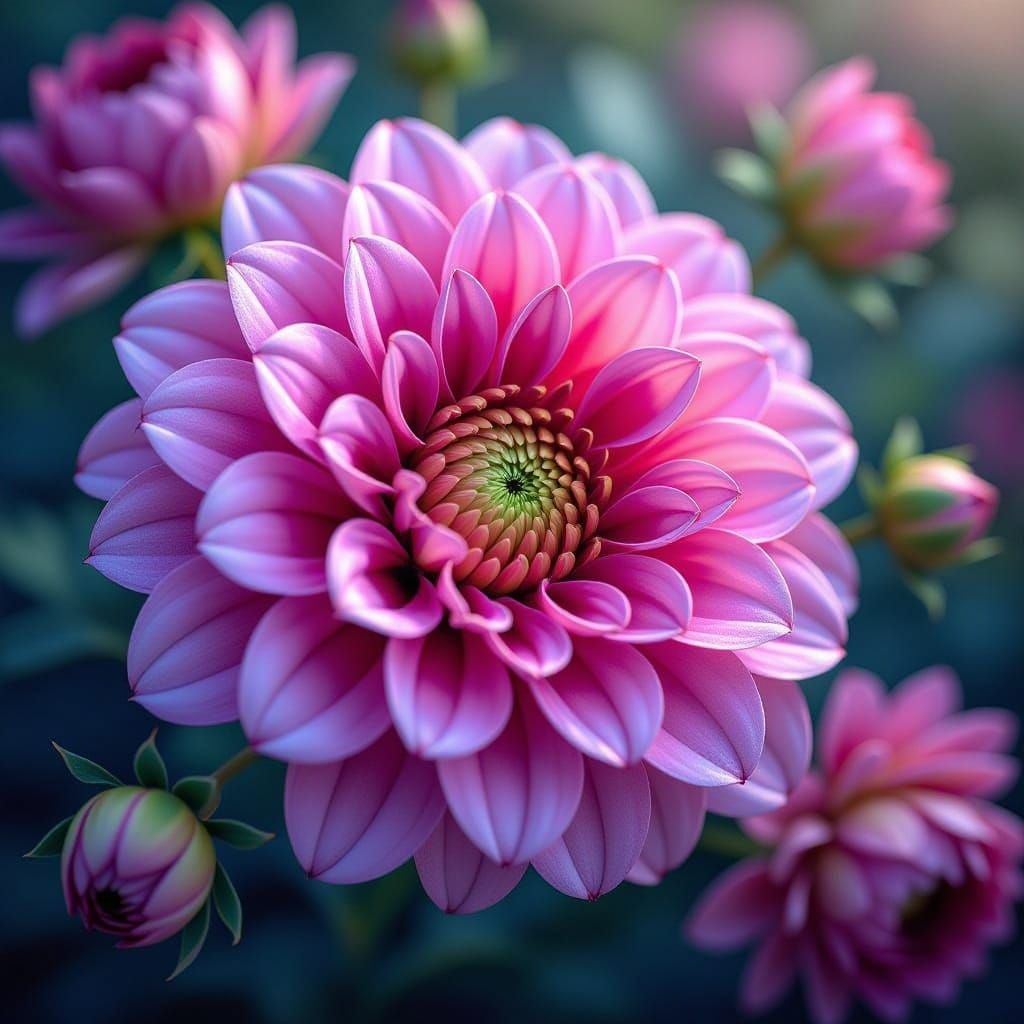 Hyperrealistic Floral Masterpiece with Luminous Detail