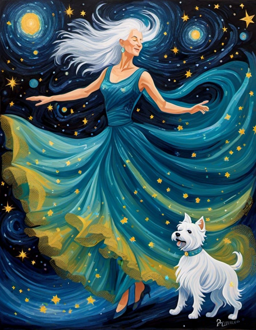 Dancing Beauty in Interstellar Ball Gown