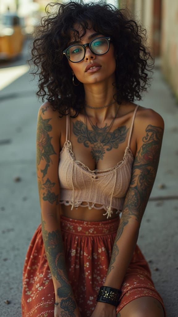 Bohemian Chic Portrait in Cinematic Style