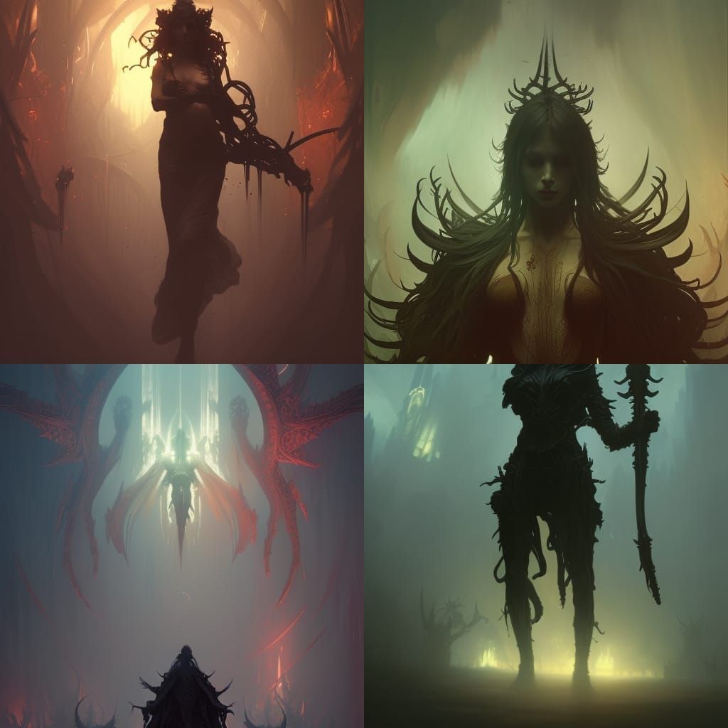 Ethereal Nightmares Unleashed in Dark Fantasy Concept Art