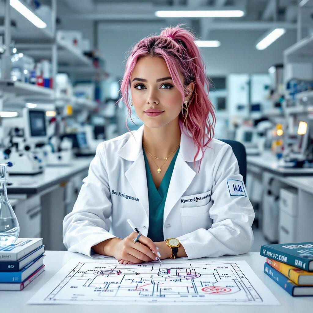 Neuroscientist Bee Konnigswasser in a Vibrant Lab