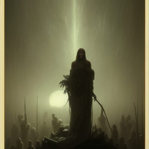 Dark Fantasy Landscape in Cyberpunk Style