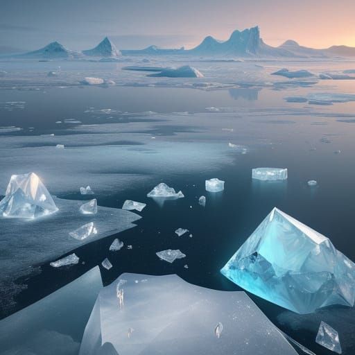 Ethereal Ice Formations on Diamond Beach, Iceland