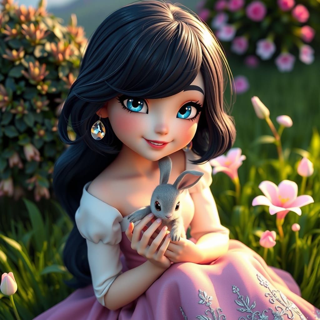 Whimsical Spring Portrait of Marinette Dupain-Cheng