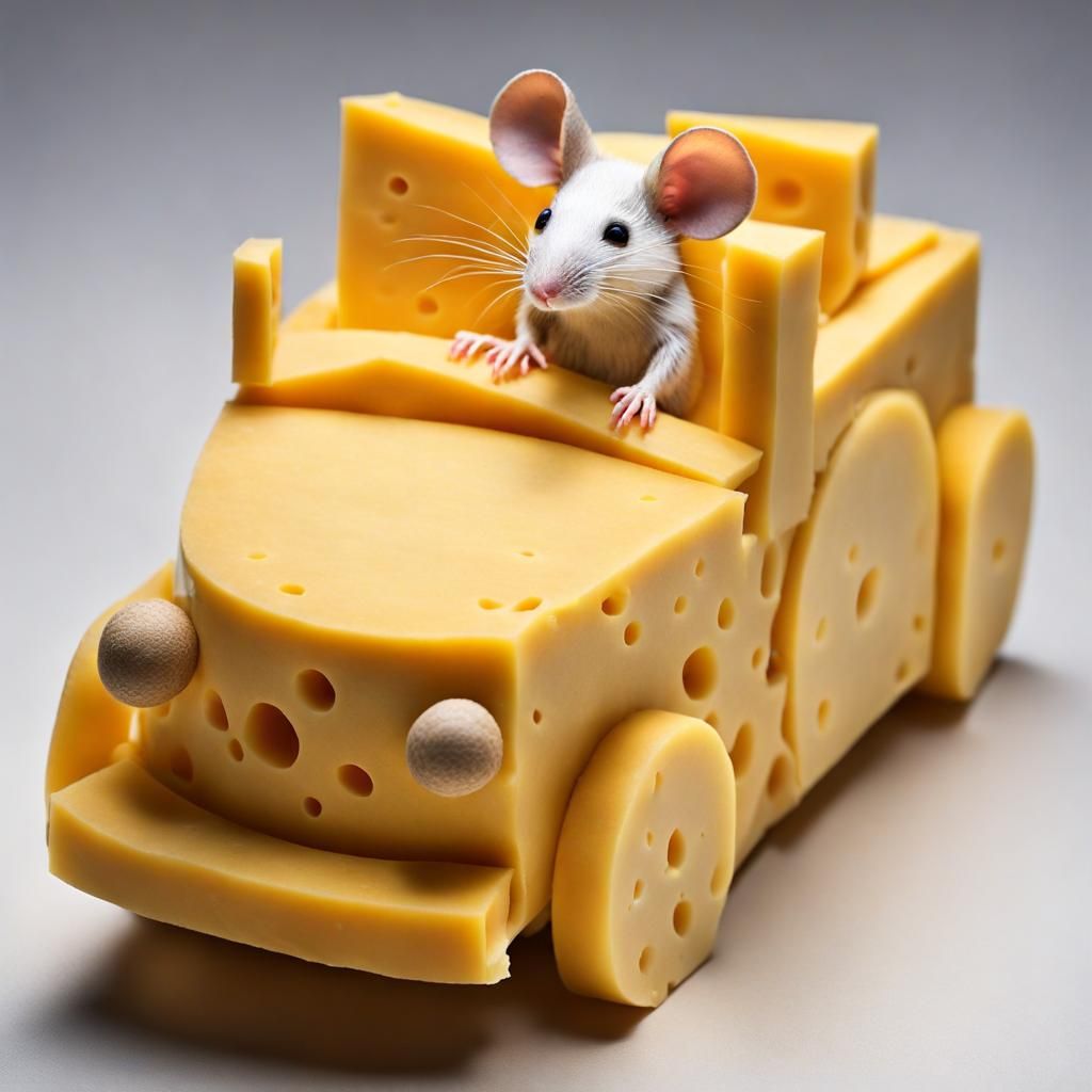 Cheese Car in Whimsical Realism Style