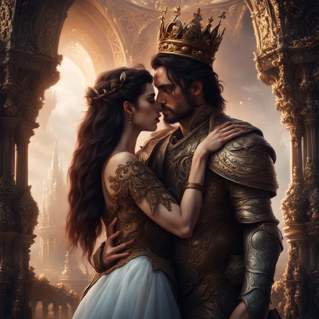 Regal Couple in Epic Love Scene