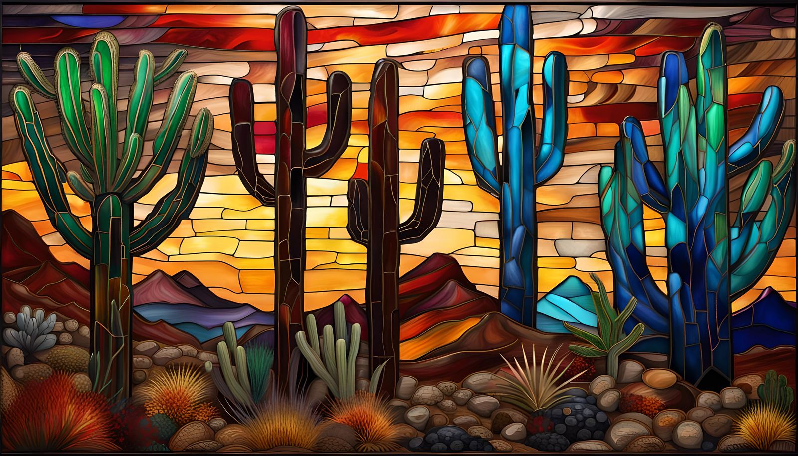 Sonora Desert Lightning Storm Kachina: Impasto Oil Painting