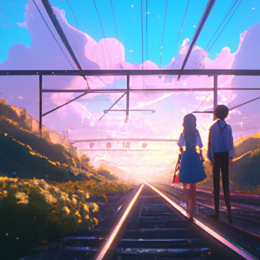 Romantic Anime Sky Scene in Deep Color