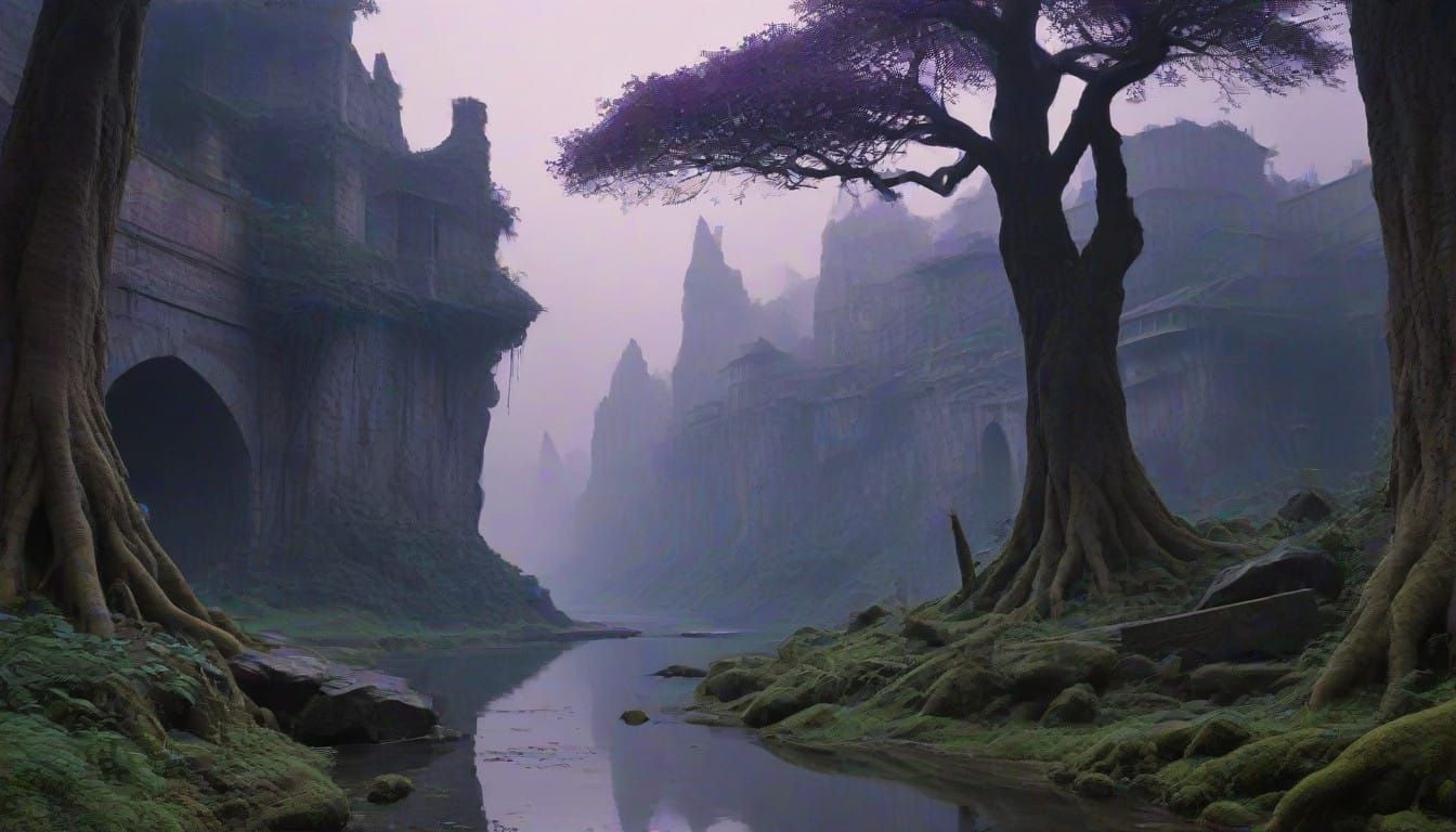 Surreal Mountain City Gateway to Another Realm