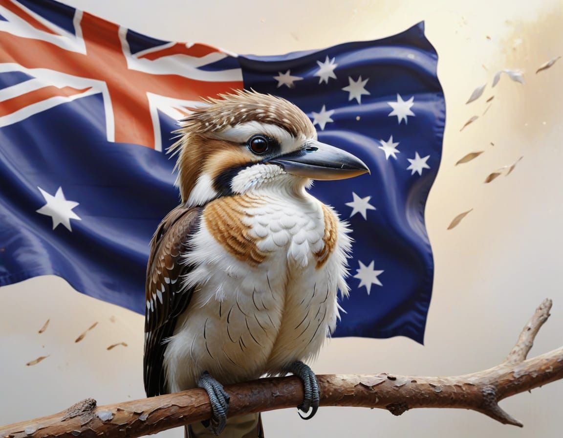 Kookaburra, Australian Flag