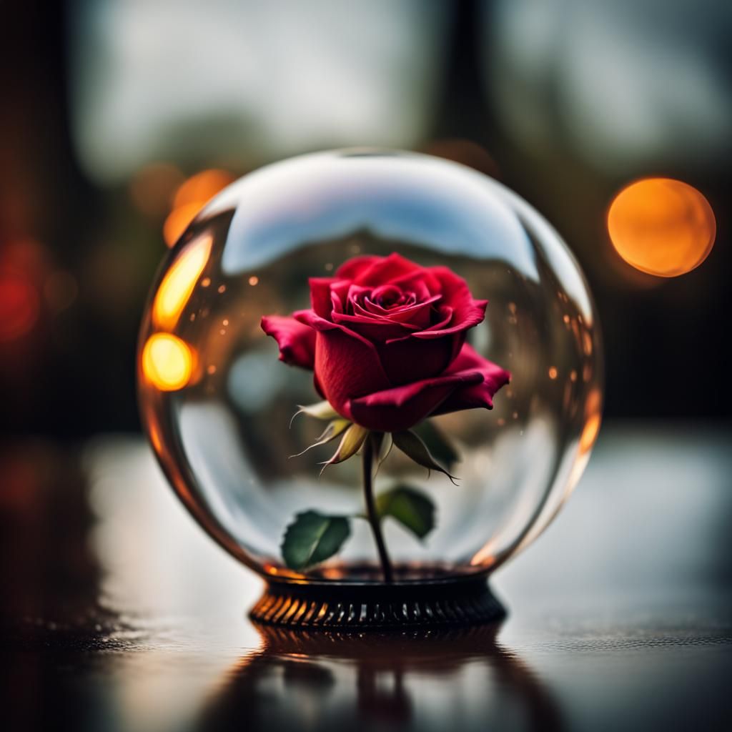 Gothic Rose in a Glass Bubble