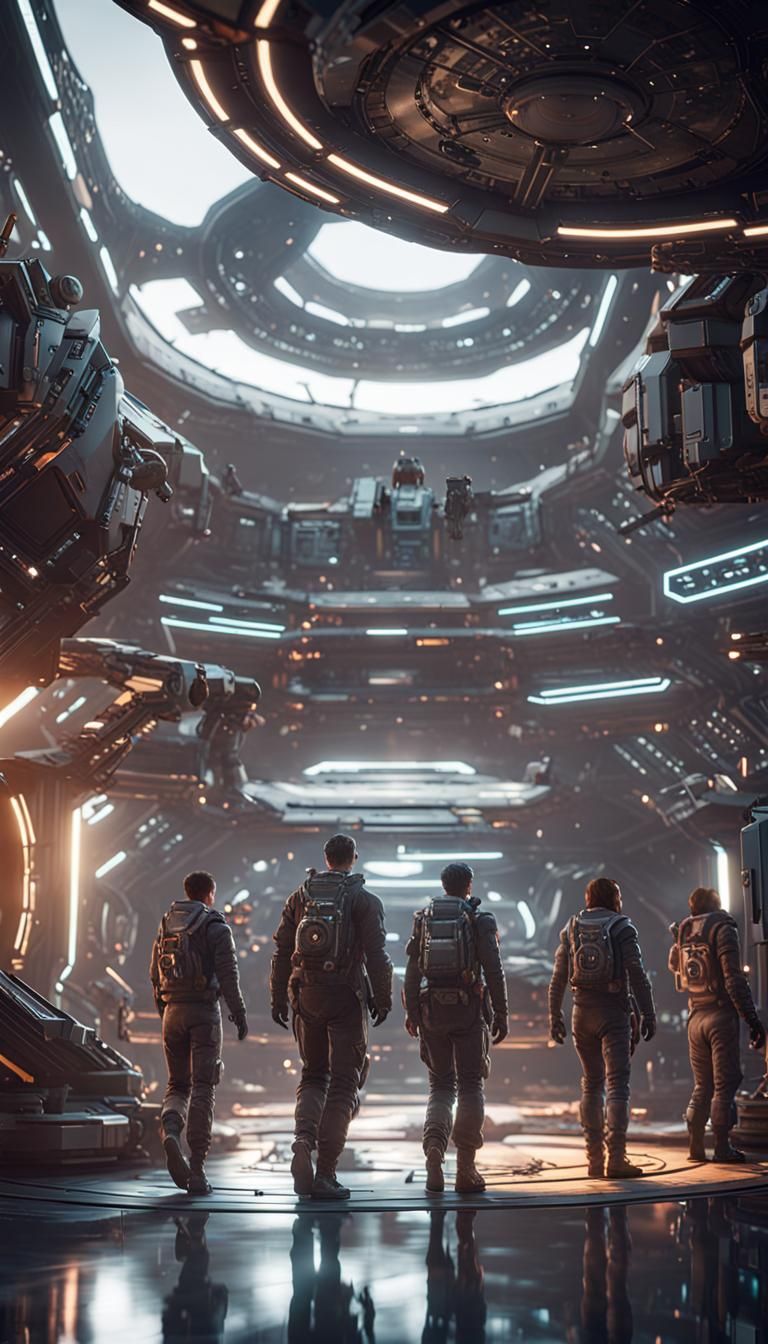 Epic Space Odyssey in Cinematic 3D Videogame Style