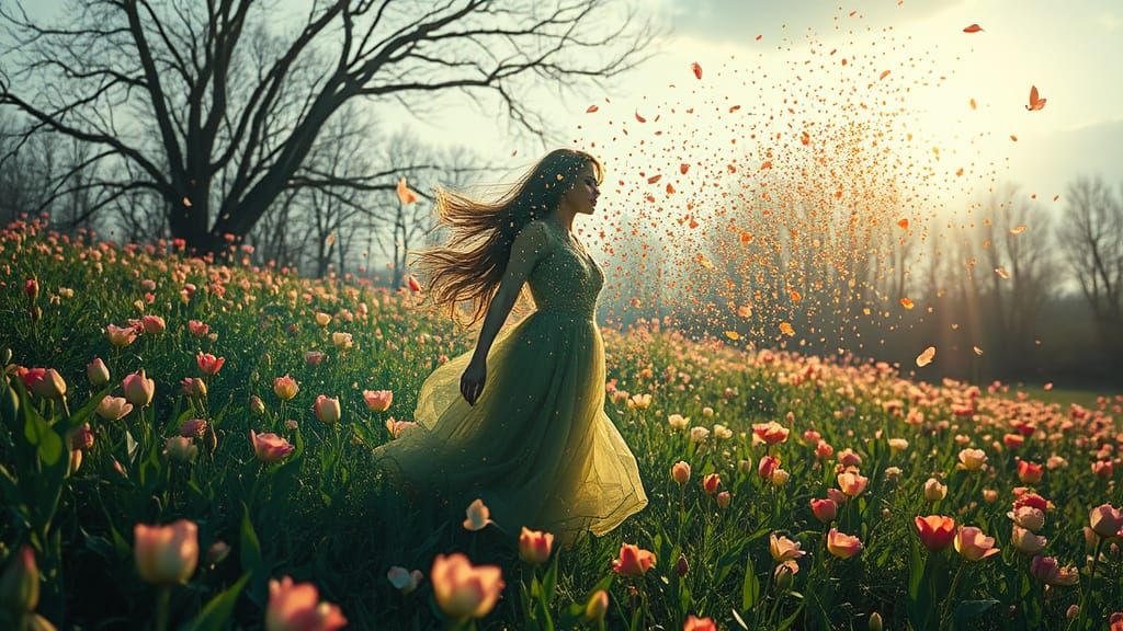 Surreal Goddess in Liquid Opal, Embodying Inner Strength and...