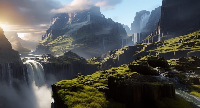 Ethereal Falls at Apocalyptic Horizon