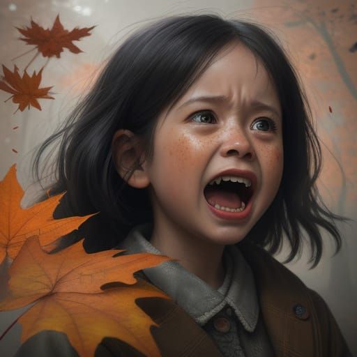 Lost Toddler Screaming in Autumn Forest