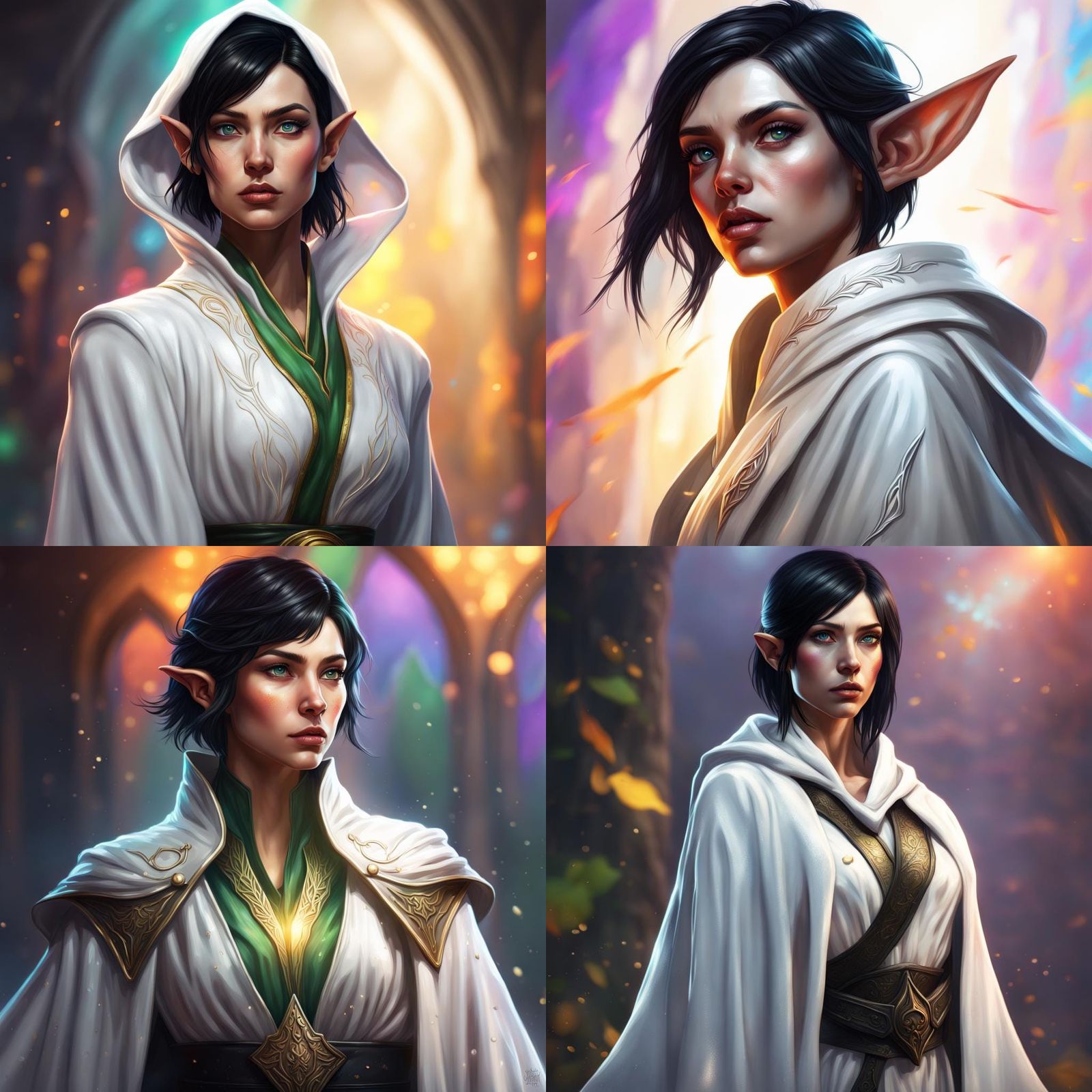 Female Elf Wizard in Hyperrealistic Mid Shot