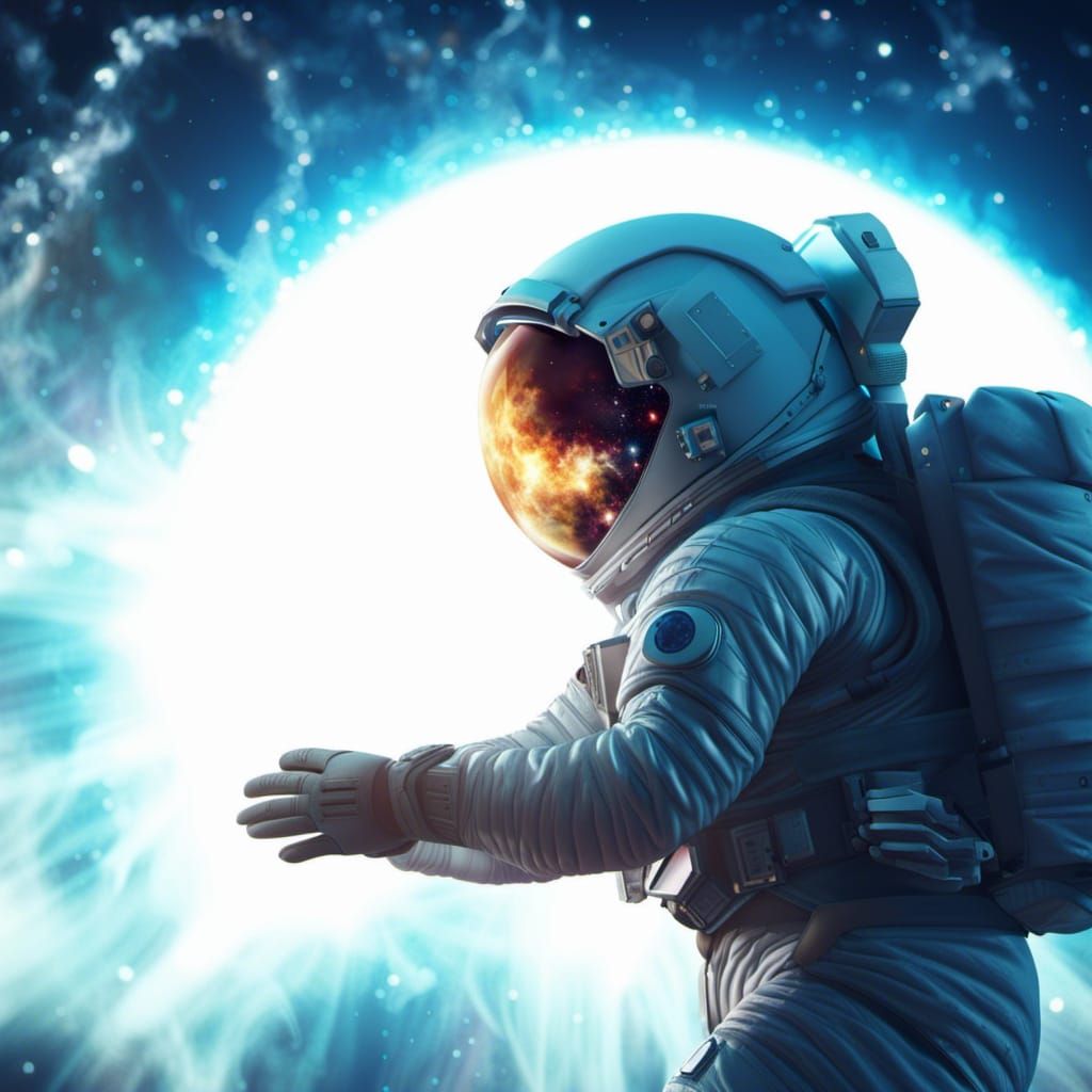 Astronaut and Exploding Planet in Digital Art