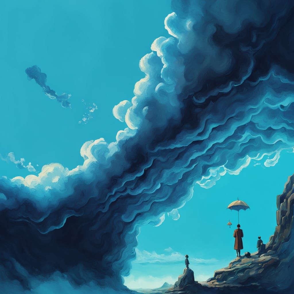 Surreal Melting Objects in Vibrant Blue Hues