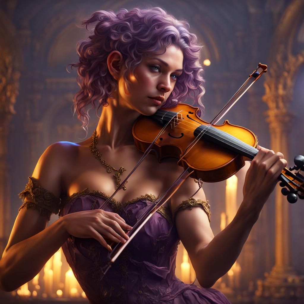 Enchanting Satyr Bard Performs in Dark Fantasy