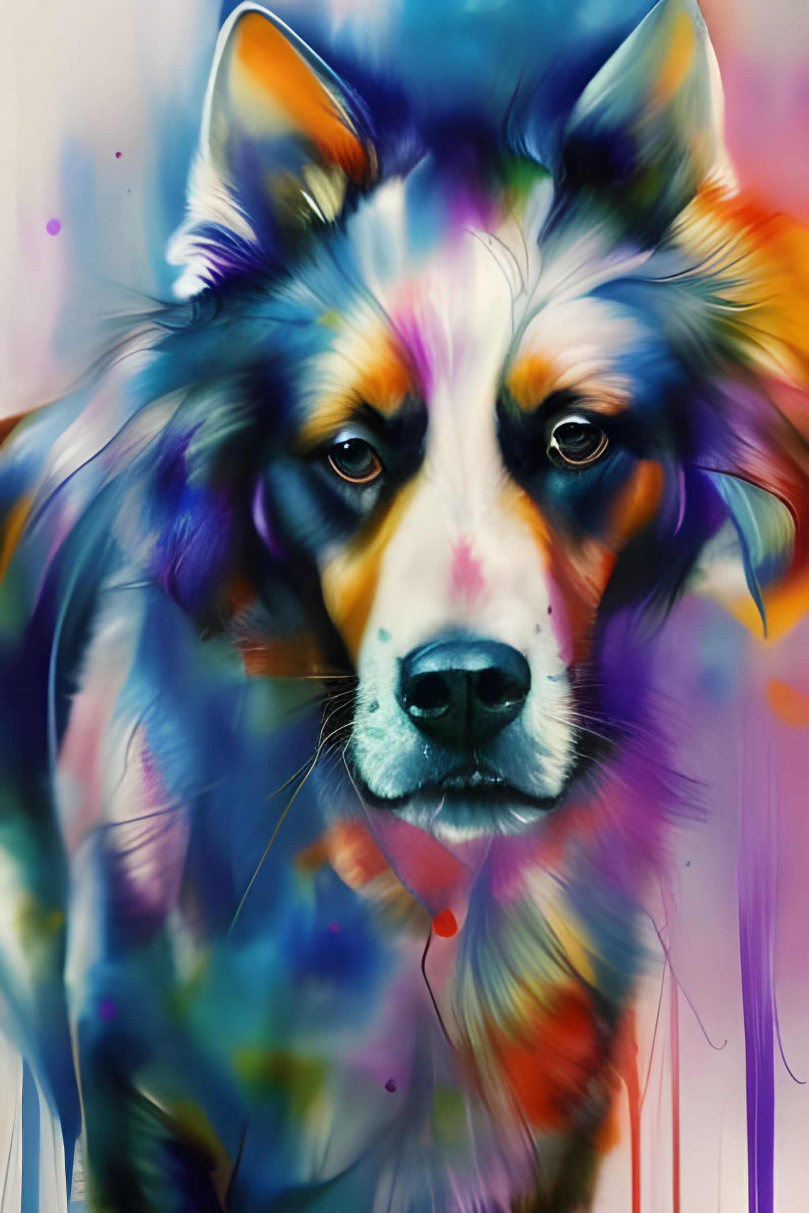 Intensely Detailed Watercolor Dog Portrait