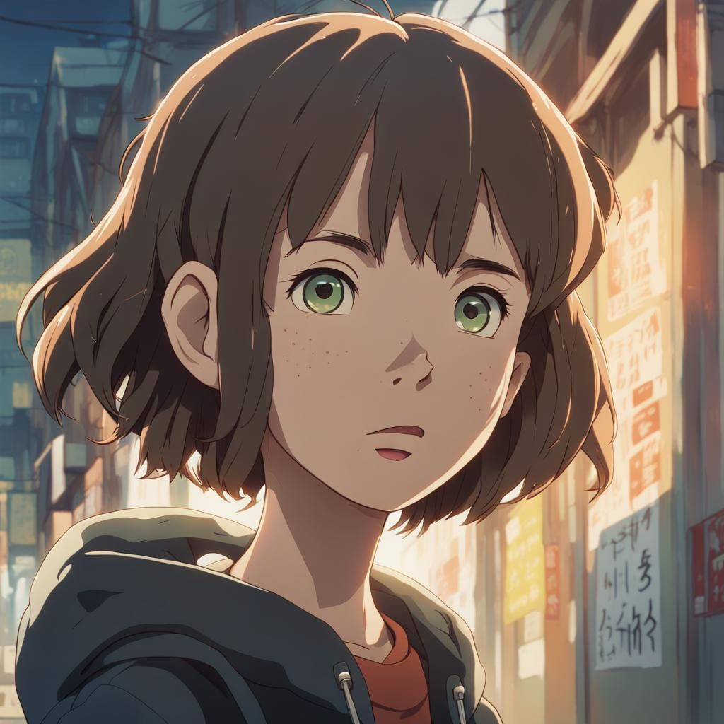Girl in a Black Hoodie with a Mysterious Glance
