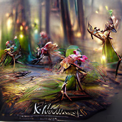 Magical Forest Scene with Mysterious Lighting