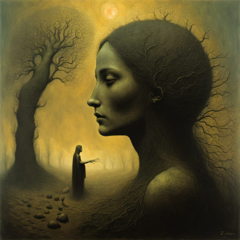 Surrealistic Artwork in Dark Romantic Style