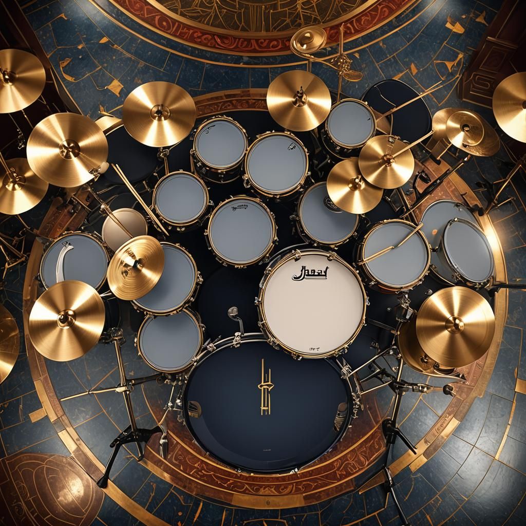 Art Deco Drum Set in Luxurious Jazz Club